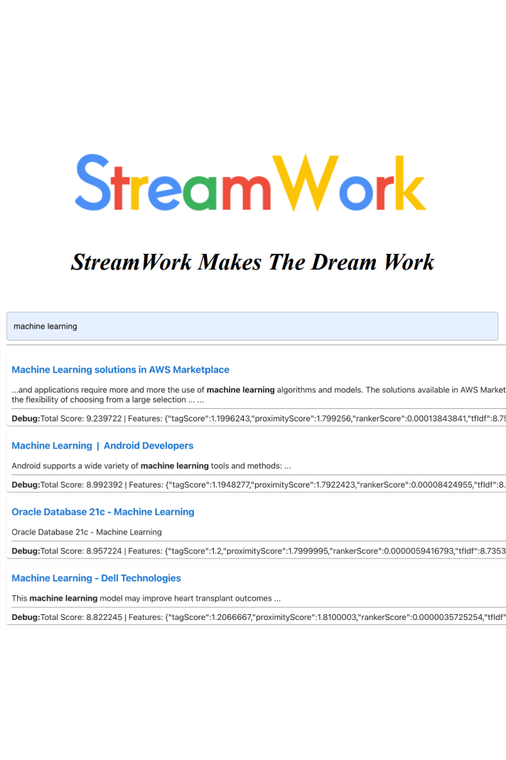 StreamWorks Search Engine